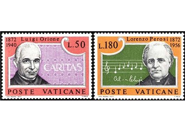 VATICAN 1972 Don Luigi Orione and Lorenzo Perosi 2v MNH**