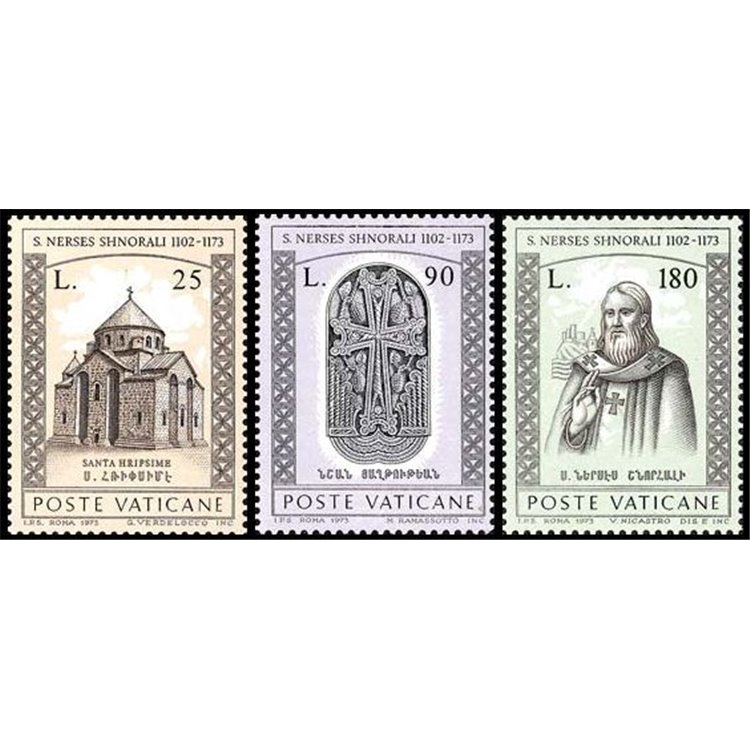 VATICANO 1973 San Narsete Shnorali 3v MNH**