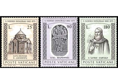VATICANO 1973 San Narsete Shnorali 3v MNH**