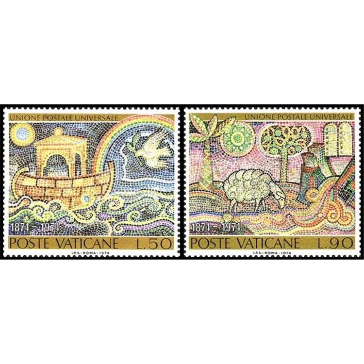 VATICAN 1974 Centenary of the UPU 2v MNH**