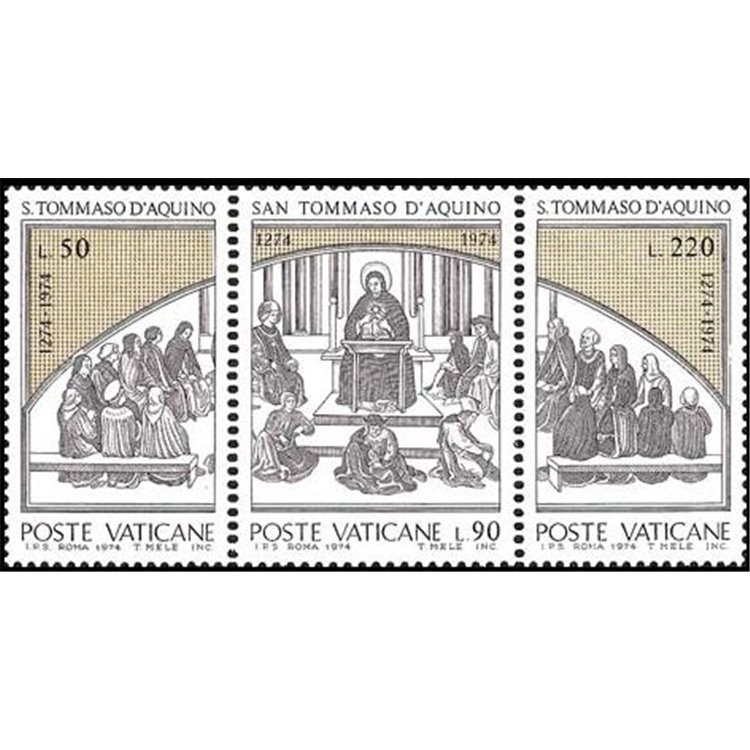 VATICAN 1974 Saint Thomas Aquinas 3v MNH**