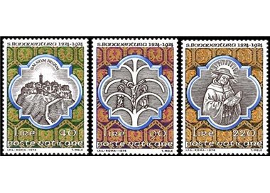 VATICANO 1974 San Bonaventura 3v MNH**