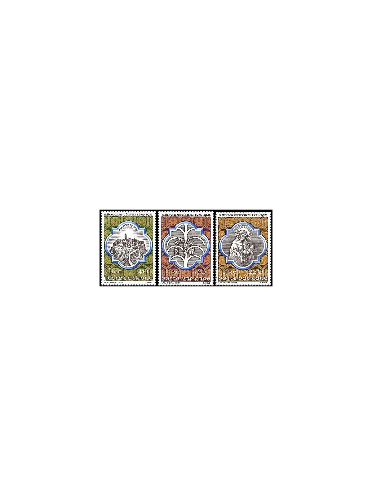 VATICAN 1974 San Bonaventure 3v MNH**