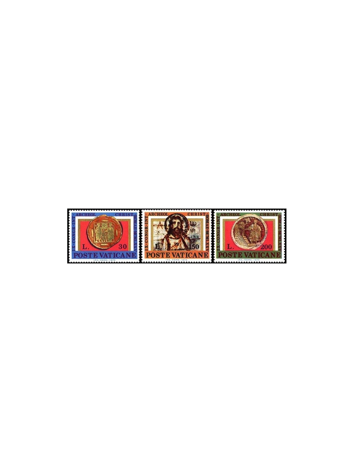 VATICAN 1975 Christian Archaeology 3v MNH**