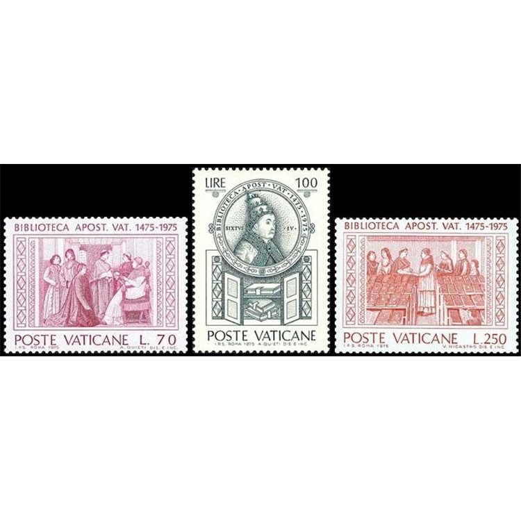 VATICAN 1975 Apostolic Library 3v MNH**