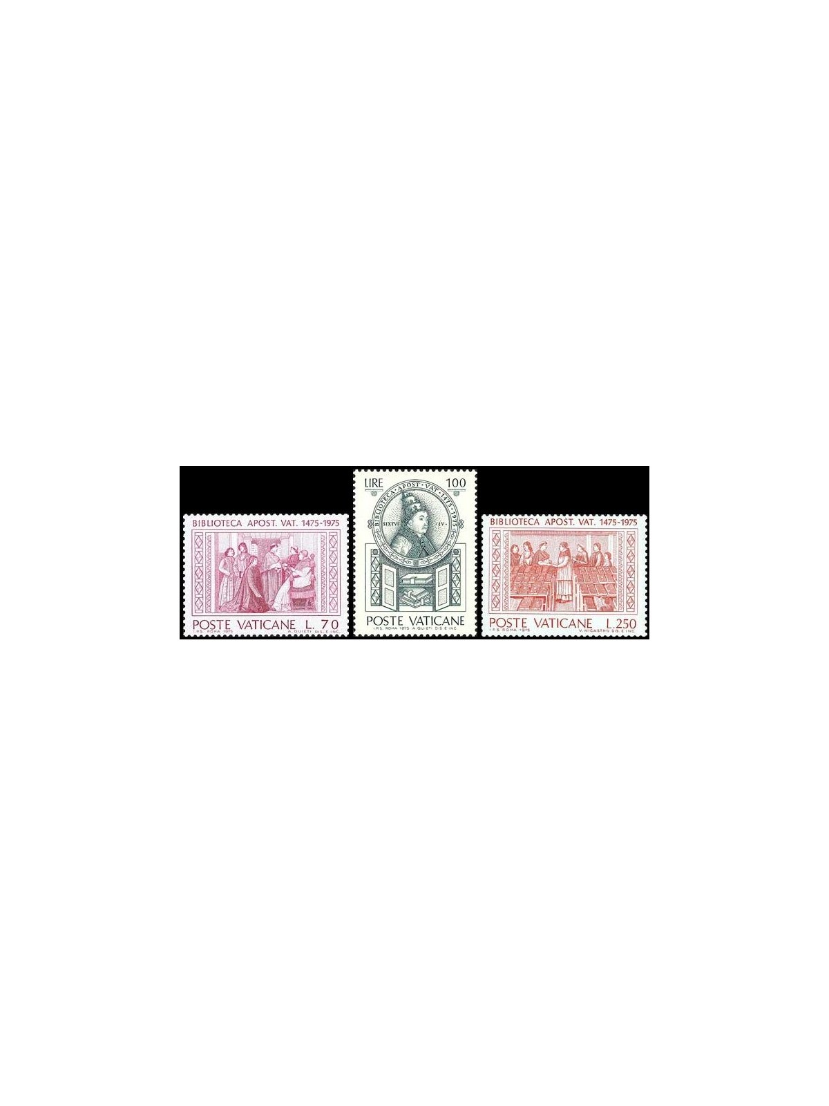 VATICANO 1975 Biblioteca Apostolica 3v MNH**