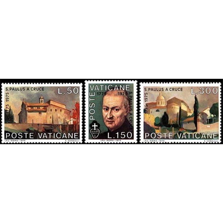VATICAN 1975 Saint Paul of the Cross 3v MNH**