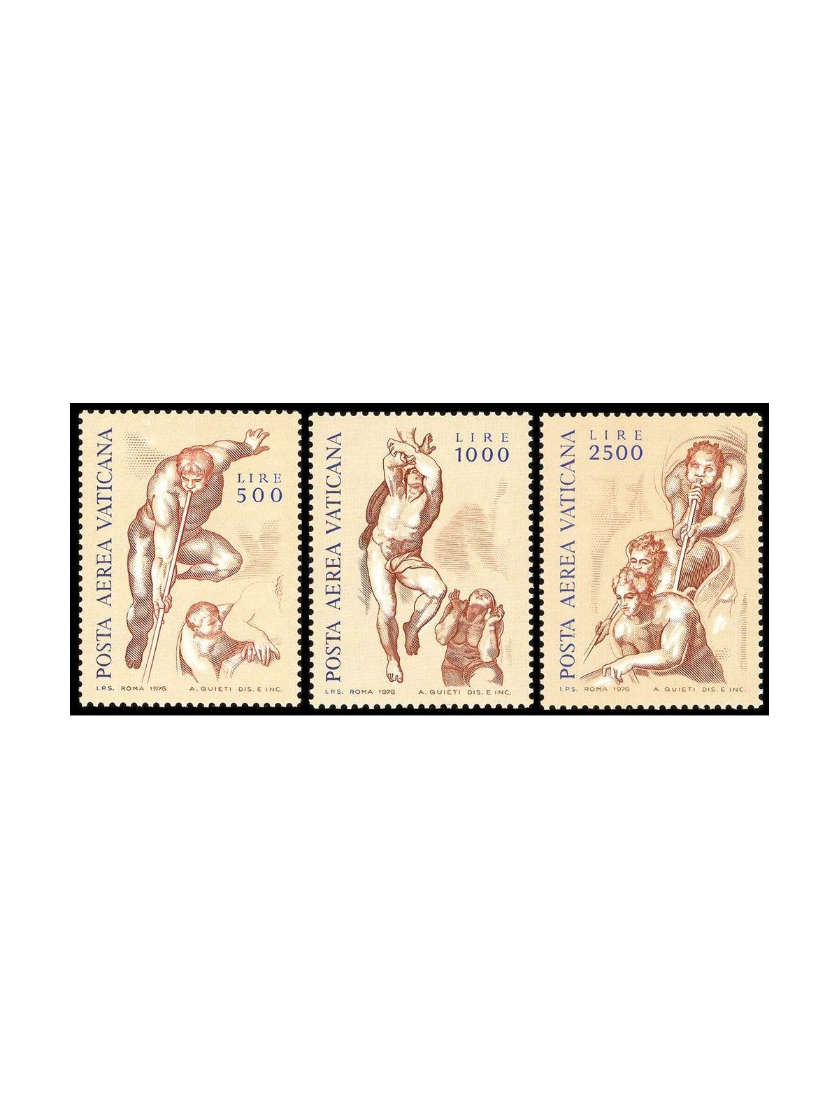 VATICAN 1976 Angels (airmail) 3v MNH**