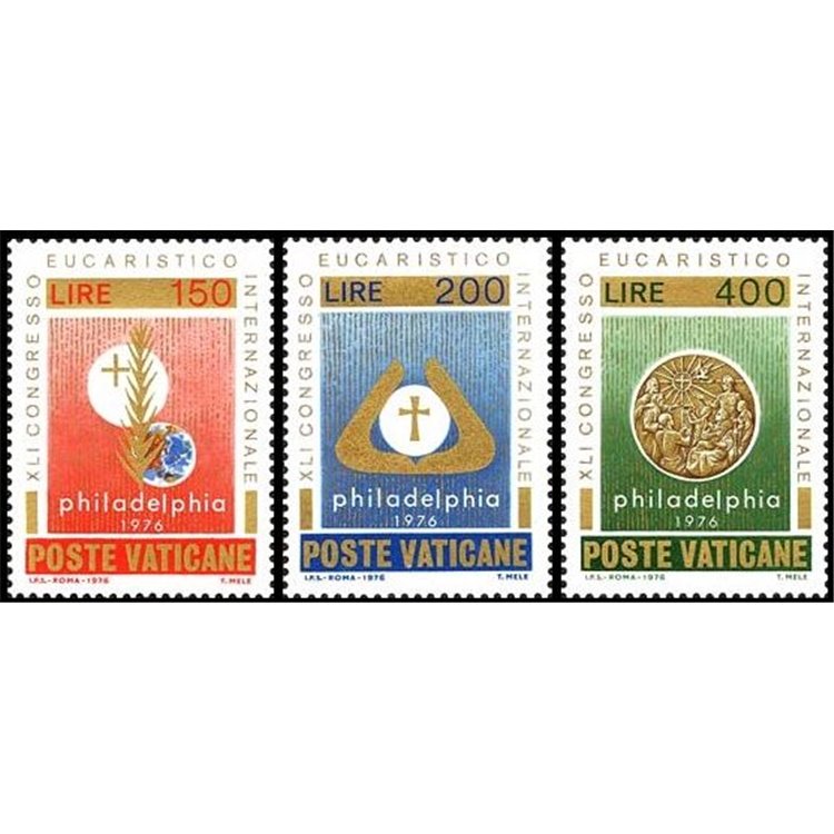 VATICANO 1976 Congresso Eucaristico 3v MNH**