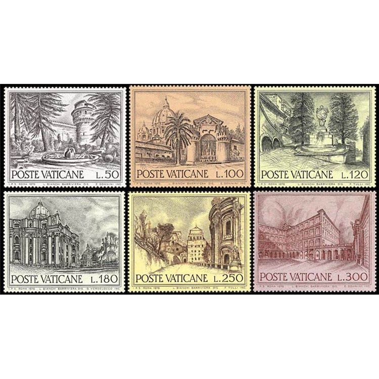 VATICAN 1976 Fountains 6v MNH**