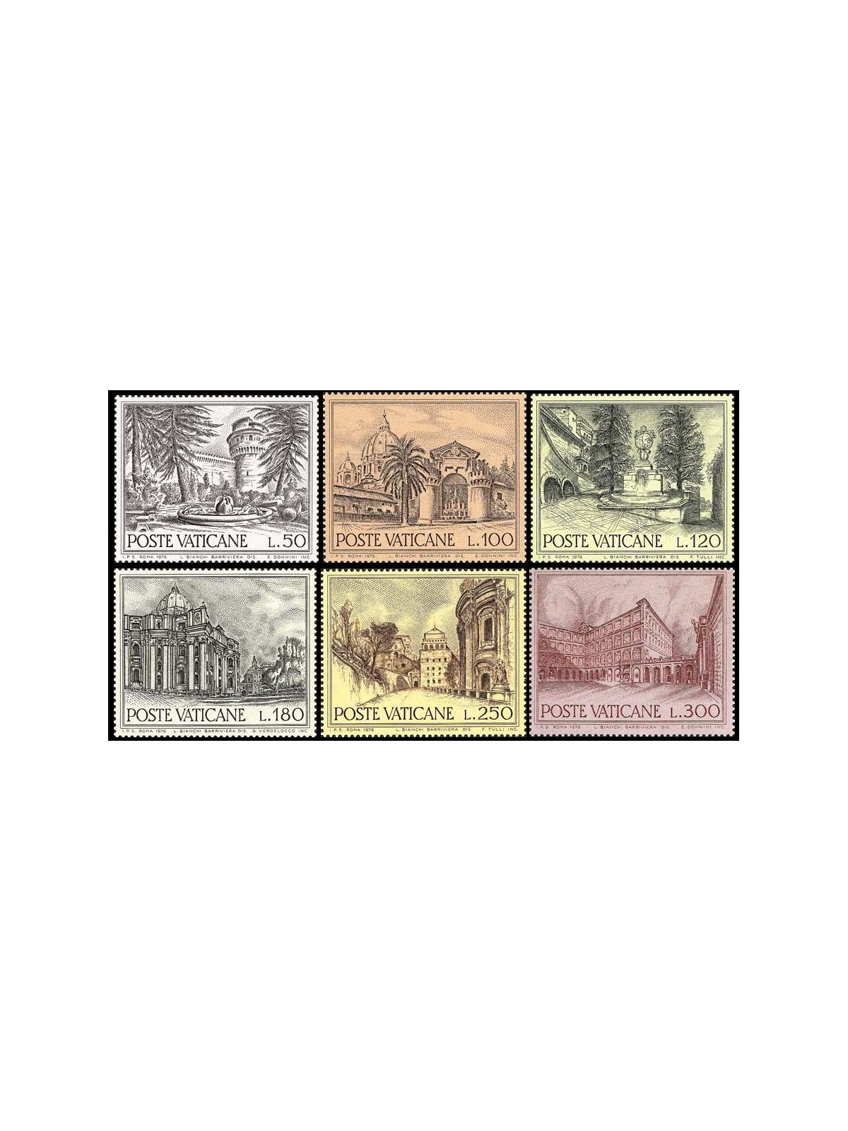 VATICAN 1976 Fountains 6v MNH**