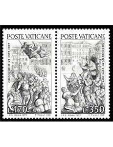 VATICAN 1977 Pope Gregory XI 2v MNH**