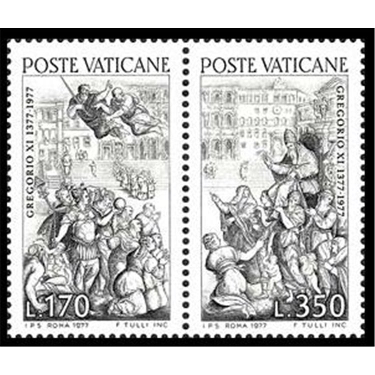 VATICANO 1977 Papa Gregorio XI 2v MNH**
