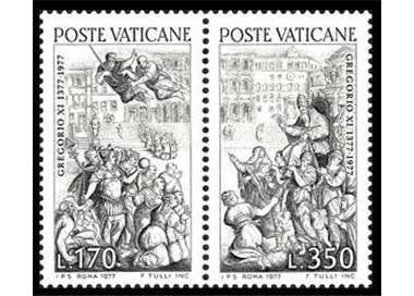 VATICAN 1977 Pope Gregory XI 2v MNH**