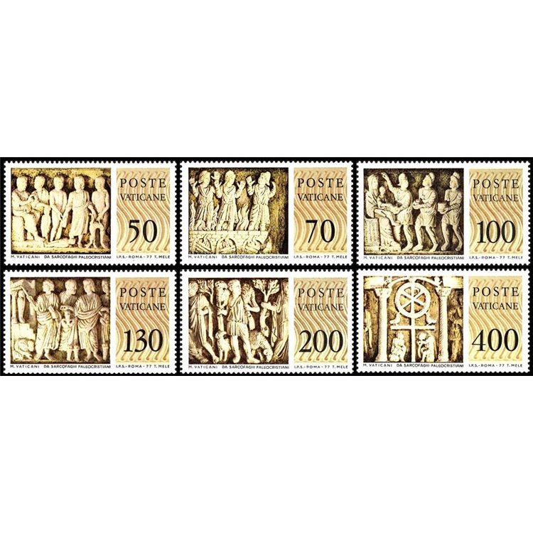 VATICANO 1977 Sarcofaghi paleocristiani 6v MNH**
