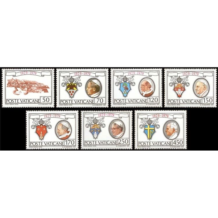 VATICANO 1979 Anniversario Stato 7v MNH**