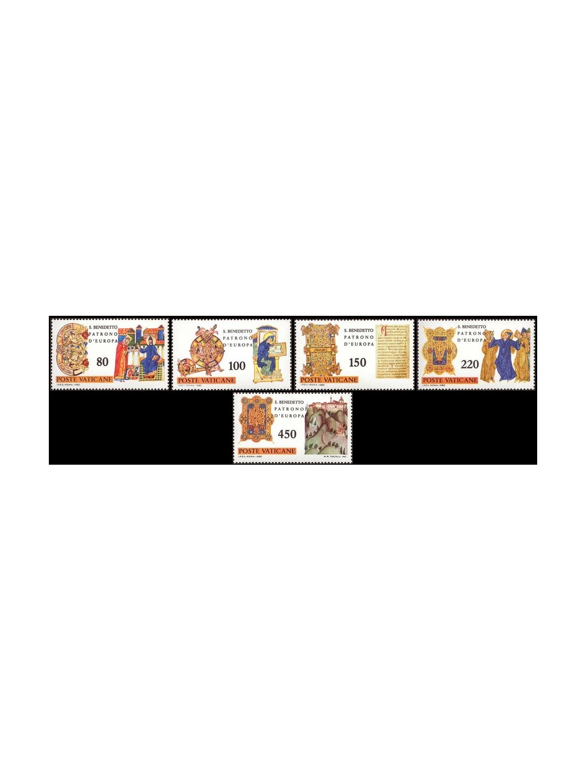 VATICANO 1980 San Benedetto da Norcia 5v MNH**