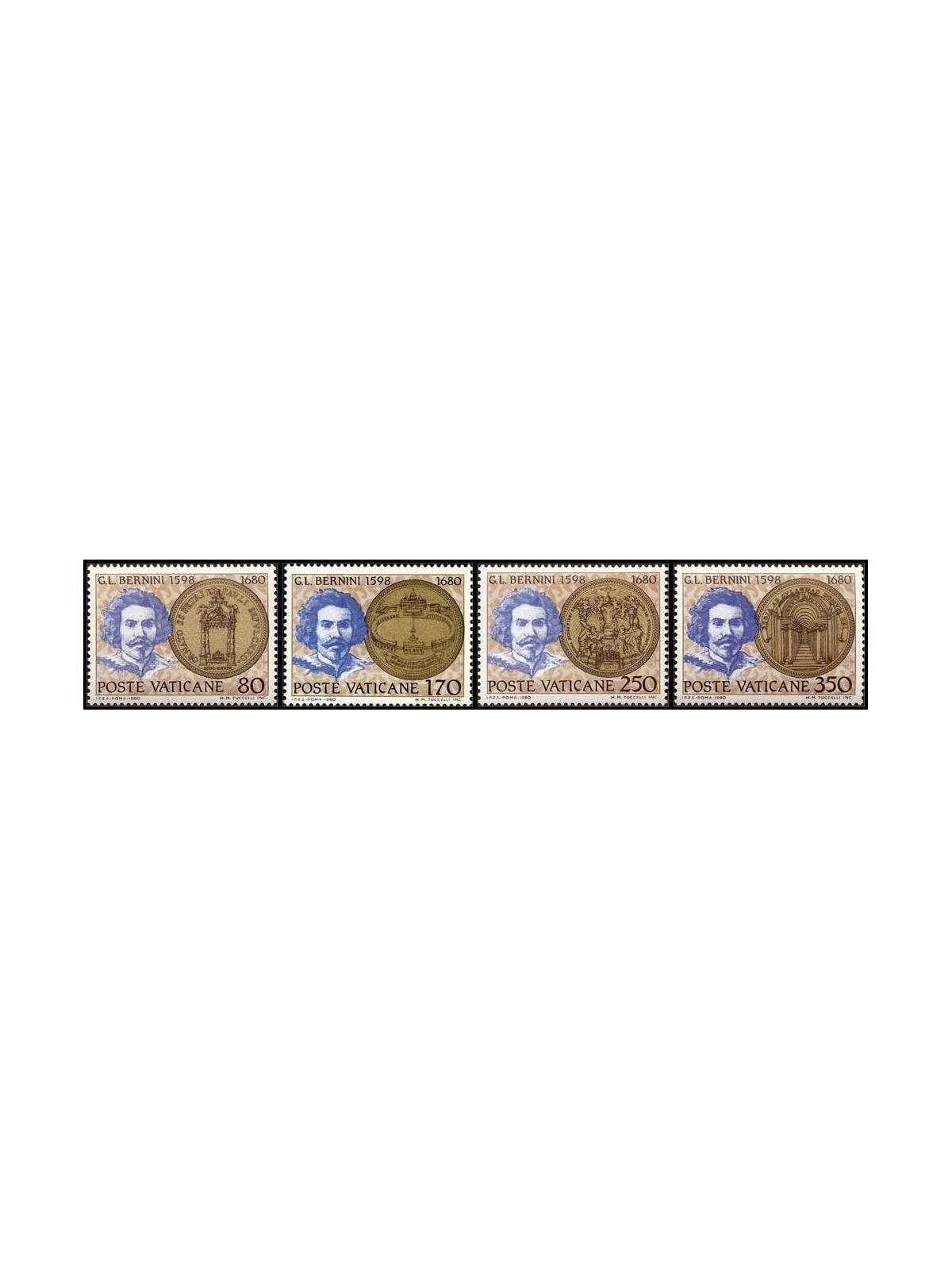 VATICANO 1980 Gian Lorenzo Bernini 4v MNH**