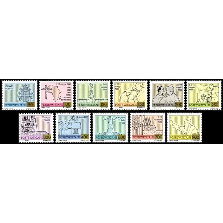 VATICAN 1981 Travels of John Paul II 11v MNH**