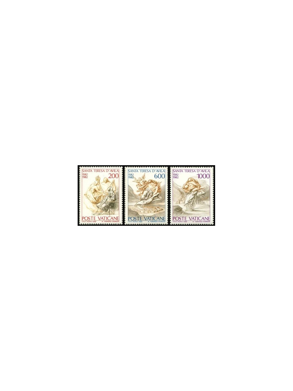 VATICAN 1982 Saint Teresa of Avila 3v MNH**