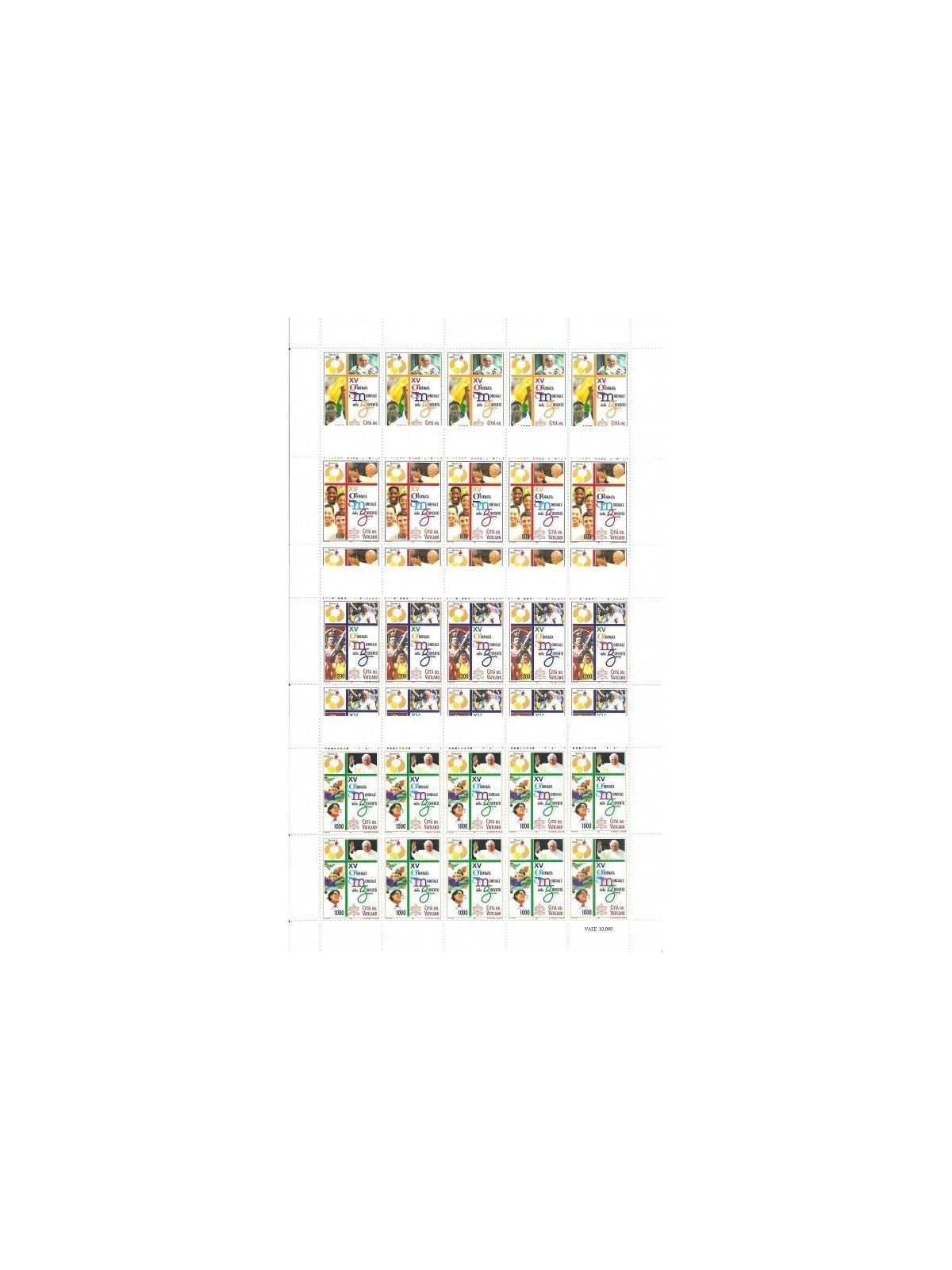 VATICANO 2000 Giornata mondiale della gioventù 4 MF MNH**