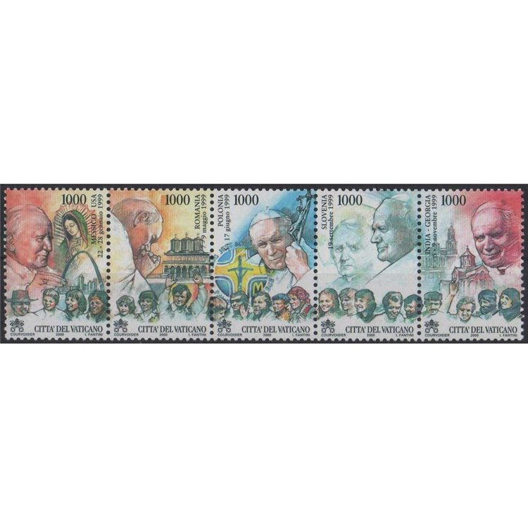 VATICANO 2000 Viaggi di Giovanni Paolo II 5v MNH**