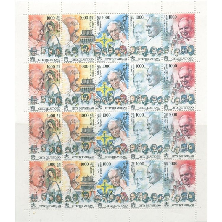 VATICANO 2000 Viaggi di Giovanni Paolo II MF MNH**