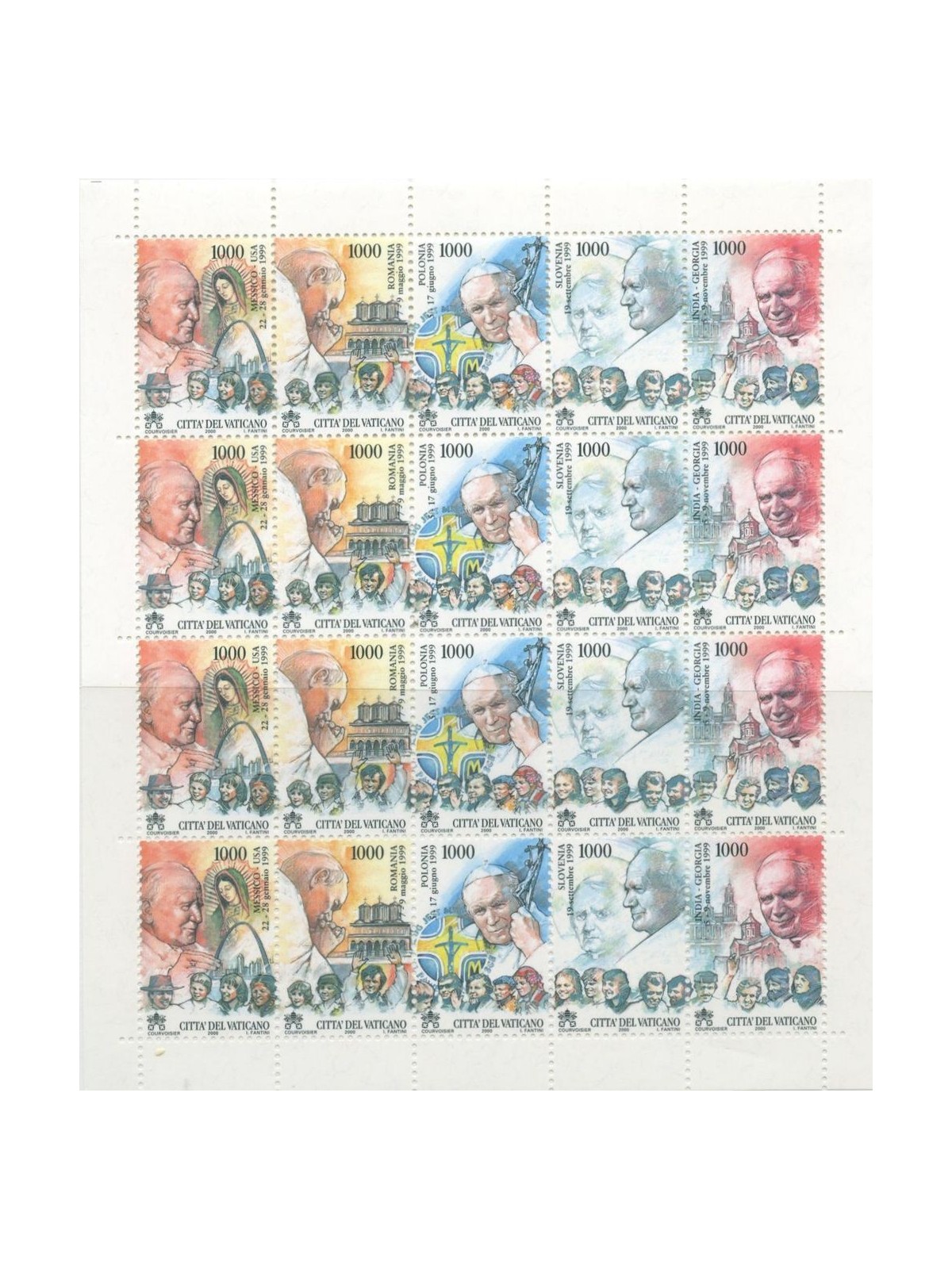 VATICAN 2000 Travels of John Paul II m/s MNH**