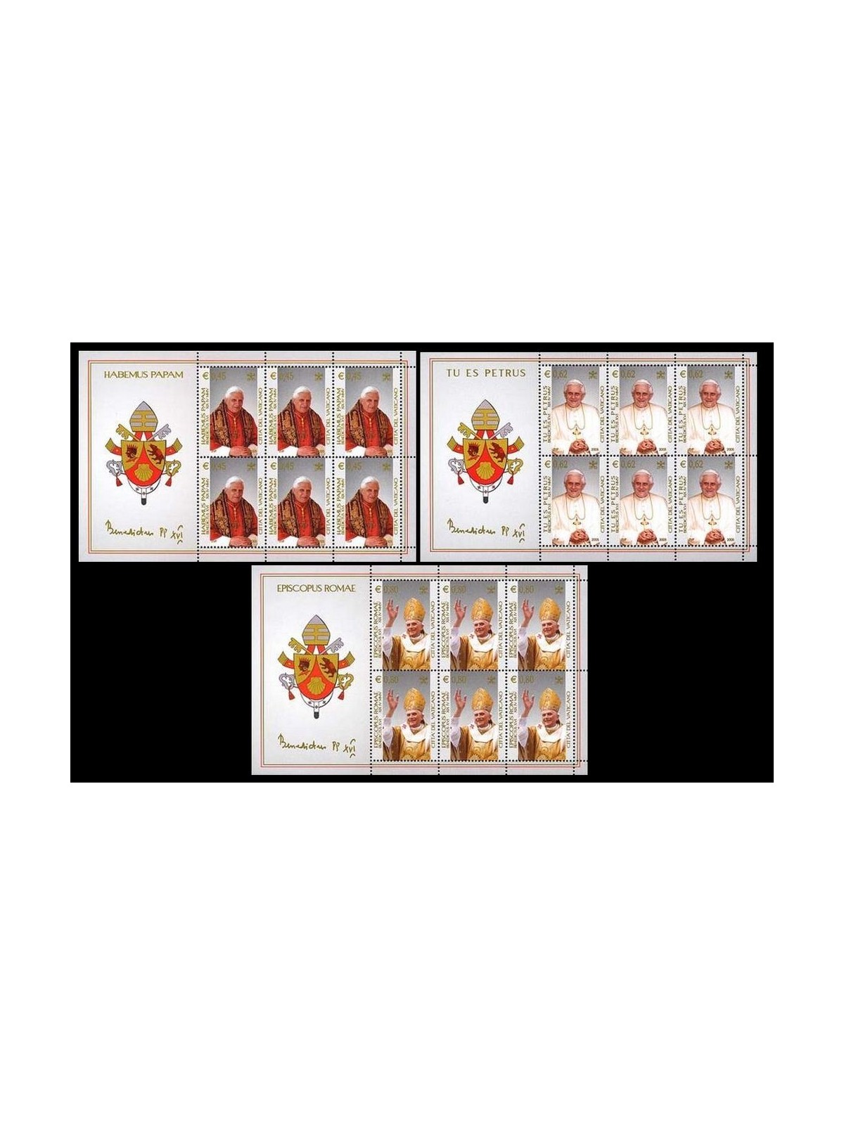 VATICANO 2005 Inizio Pontificato di Benedetto XVI 3 MF MNH**