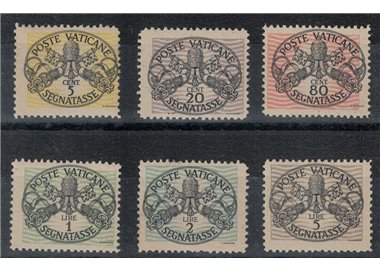 VATICAN 1946 Postage Due (white paper) 6v MNH** ©