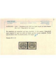 VATICANO 1946 Segnatasse (carta bianca) 6v MNH** ©