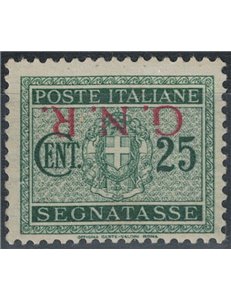 ITALY RSI 1944 Variety 25c Postage Due GNR Brescia (upside down) MNH** ©