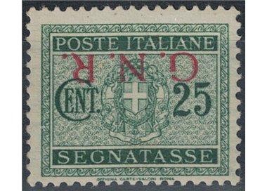 ITALY RSI 1944 Variety 25c Postage Due GNR Brescia (upside down) MNH** ©