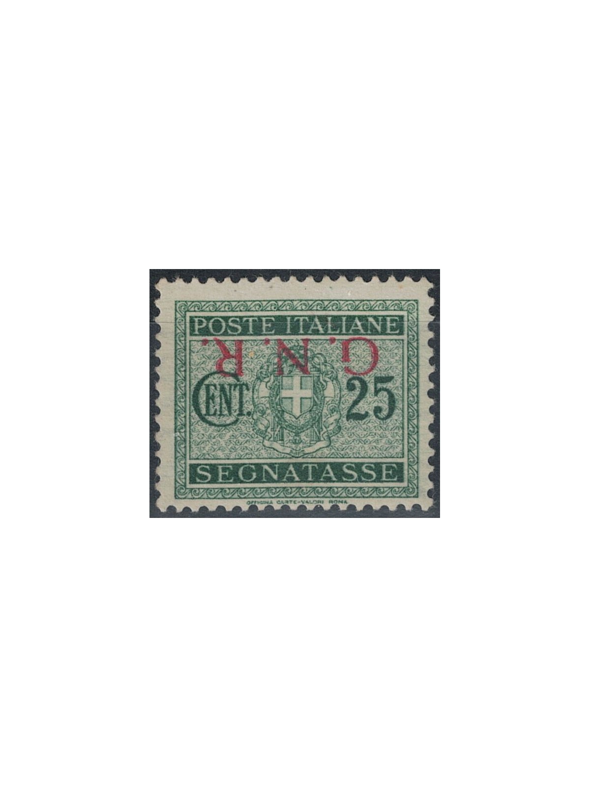 ITALY RSI 1944 Variety 25c Postage Due GNR Brescia (upside down) MNH** ©