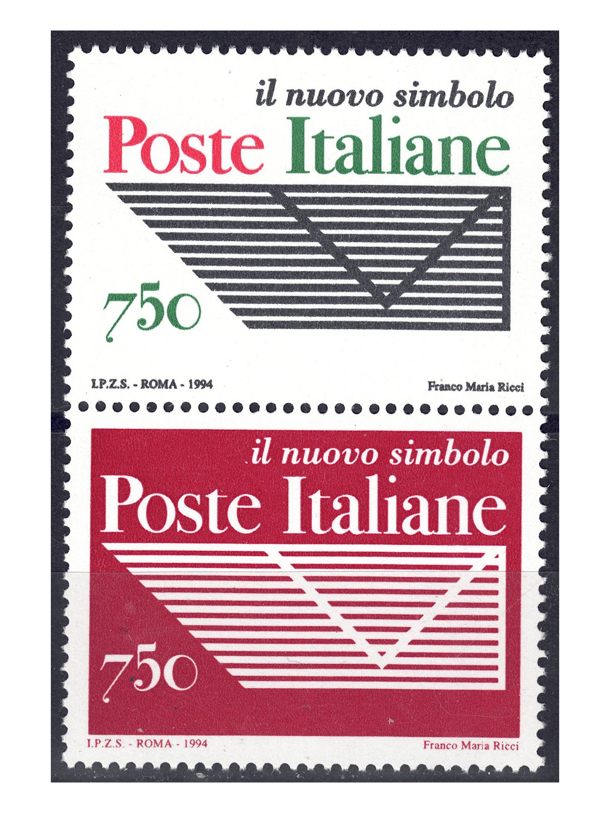 ITALY 1994 Italian Post Office, vertical pair MNH**