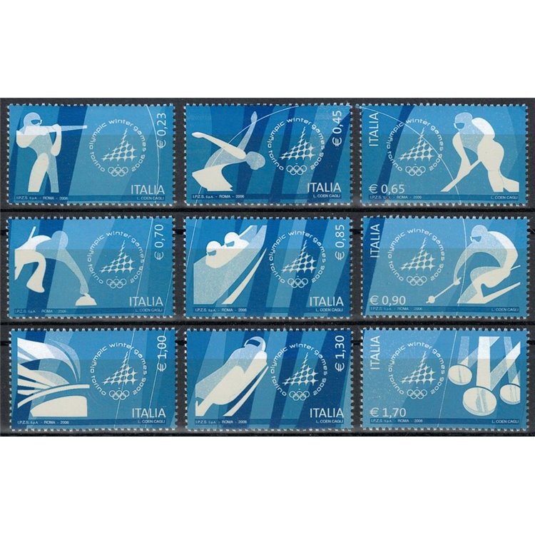 ITALIA 2006 Giochi Olimpici Invernali 9v MNH**