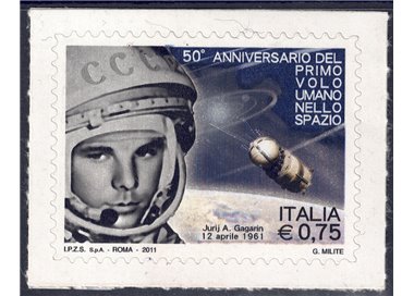 ITALIA 2011 Primo volo umano nello spazio MNH**