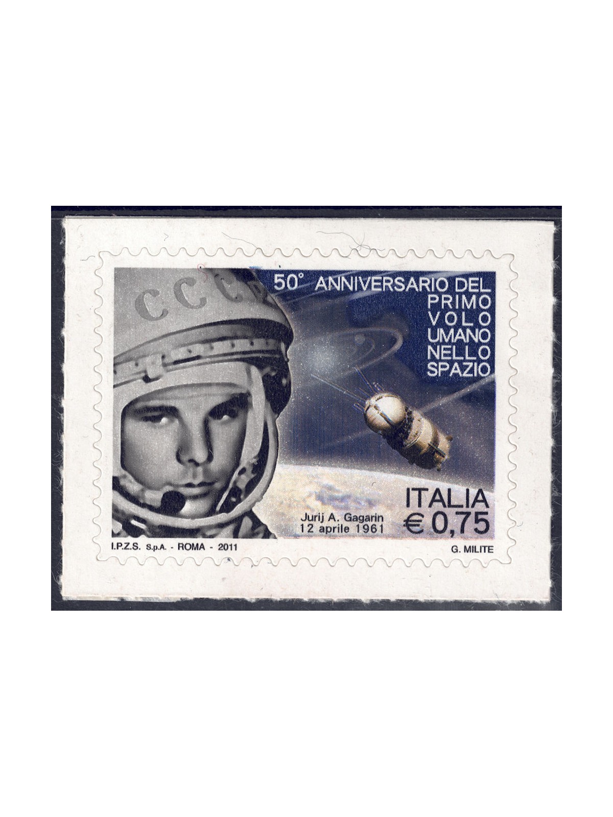 ITALIA 2011 Primo volo umano nello spazio MNH**