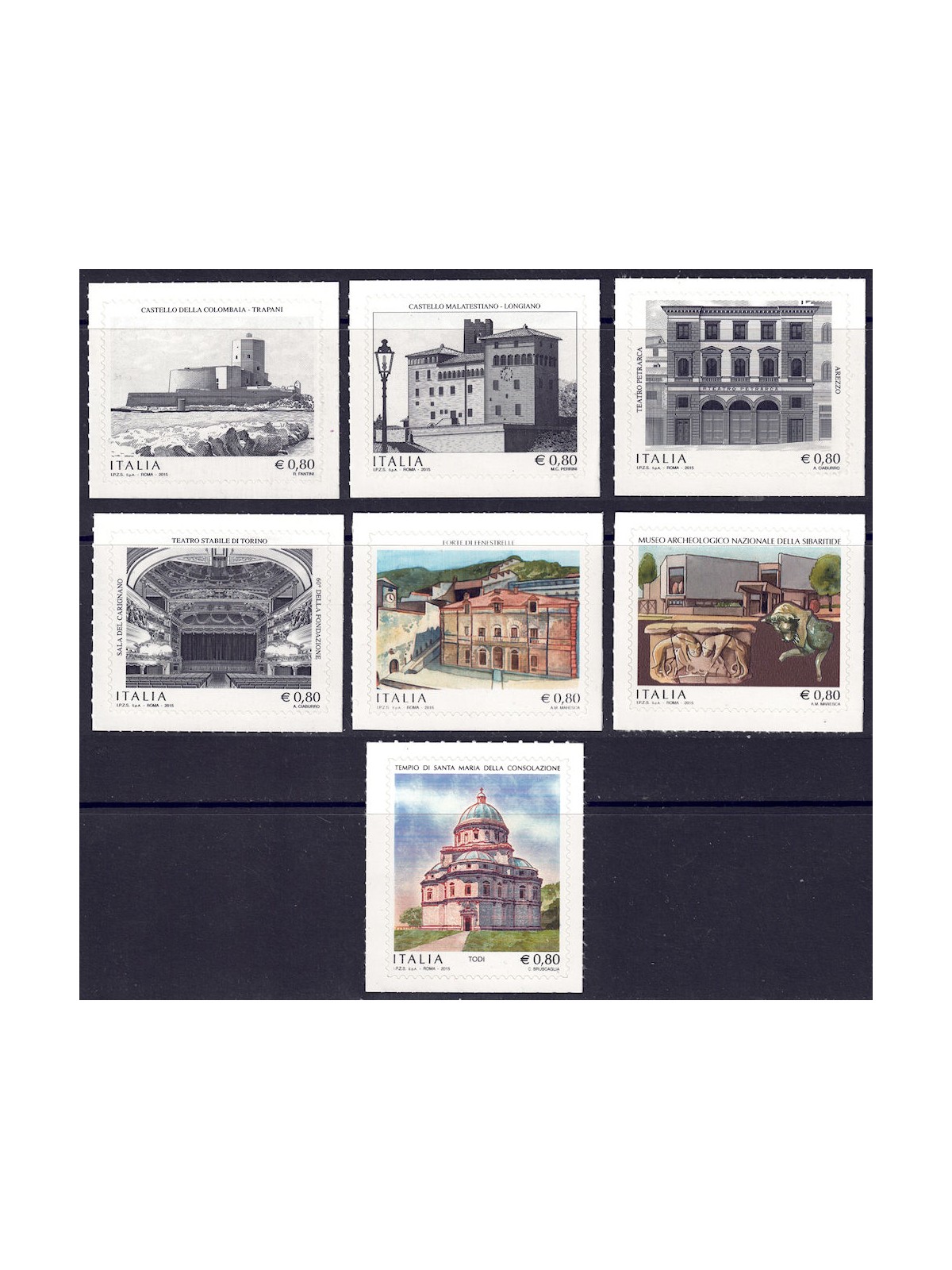 ITALIA 2015 Patrimonio artistico 7v MNH**
