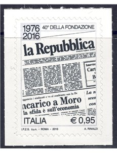 ITALY 2016 Daily newspaper la Repubblica MNH**