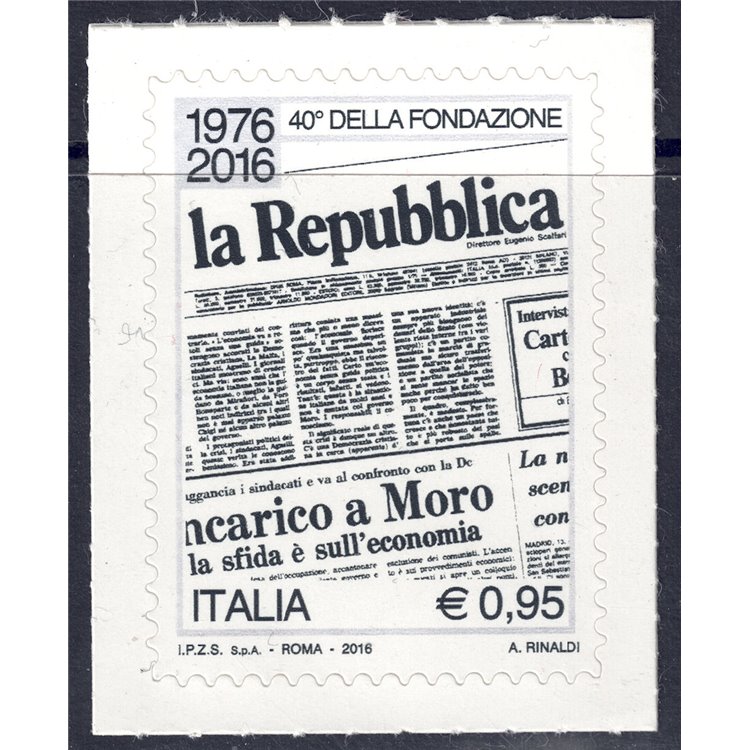 ITALY 2016 Daily newspaper la Repubblica MNH**