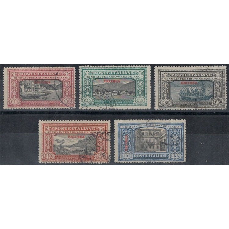 ERITREA 1924 Alessandro Manzoni 5v us