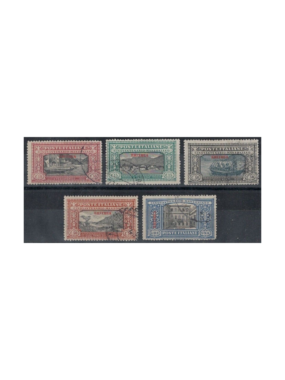 ERITREA 1924 Alessandro Manzoni 5v us