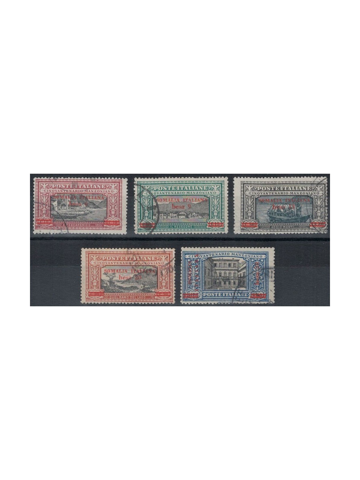 SOMALIA ITALIANA 1924 Alessandro Manzoni 5v us