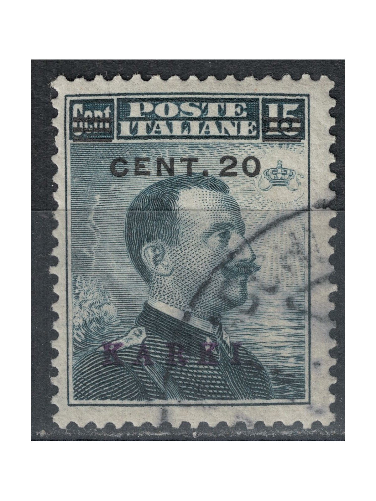 EGEO CARCHI 1916 20c su 15c grigio nero us