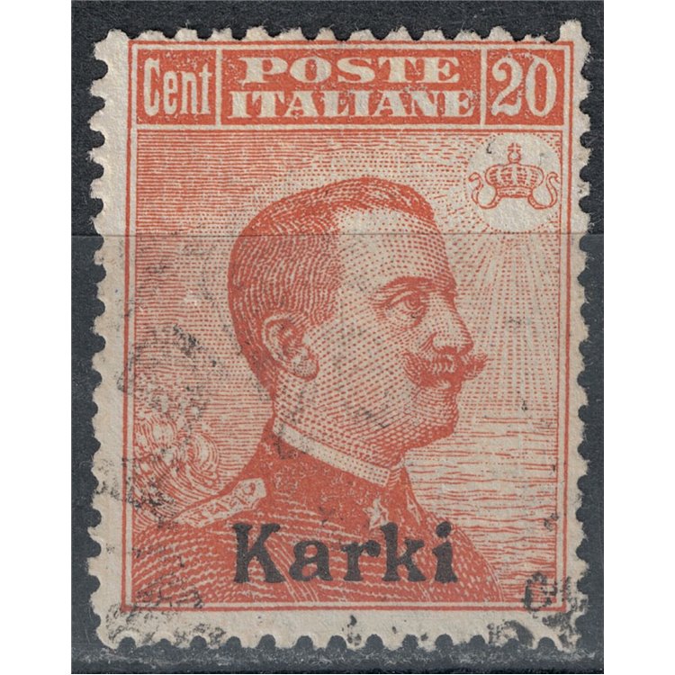 EGEO CARCHI 1922 20c arancio filigrana corona us