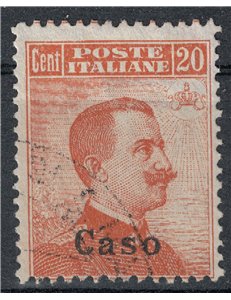 EGEO CASO 1922 20c arancio filigrana corona us