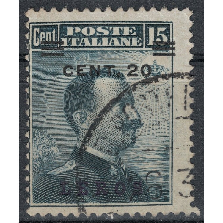 EGEO LERO 1916 20c on 15c grey black us