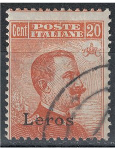 EGEO LERO 1922 20c arancio filigrana corona us