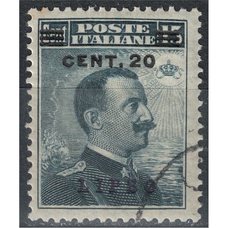 EGEO LIPSO 1916 20c on 15c grey black us